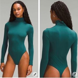 Lululemon WunderMost Ultra Soft Nulu Turtleneck Bodysuit Color Storm Teal L NWT